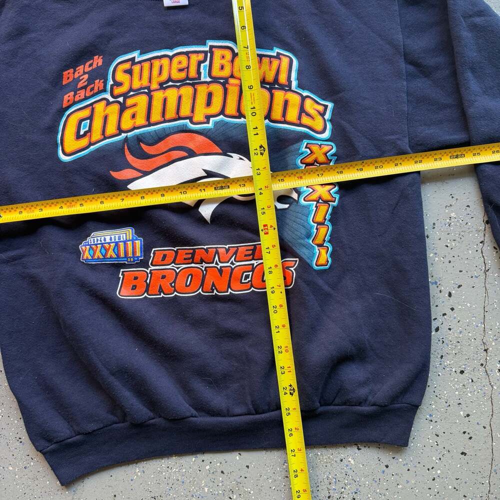Vintage 90s Logo 7 Denver Broncos Back to Back Super Bowl XXXIII Champions Sweat - Picture 5 of 7